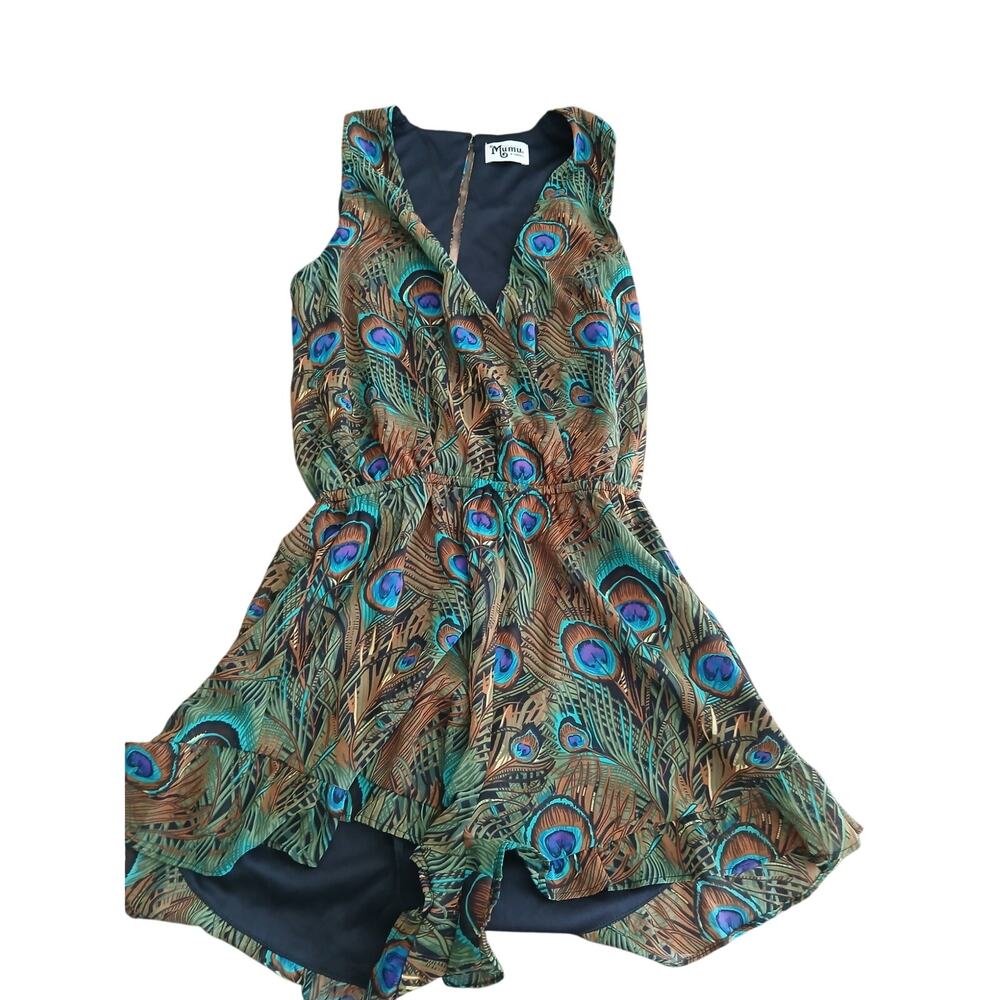 Show me your MuMu peacock romper shorts XS